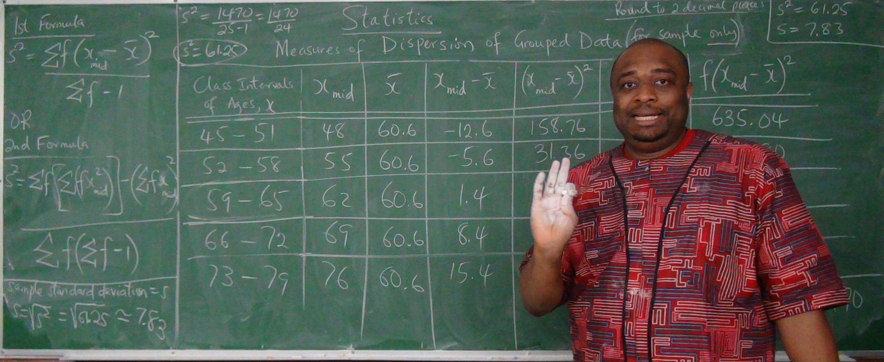 Samuel Chukwuemeka teaching Statistics